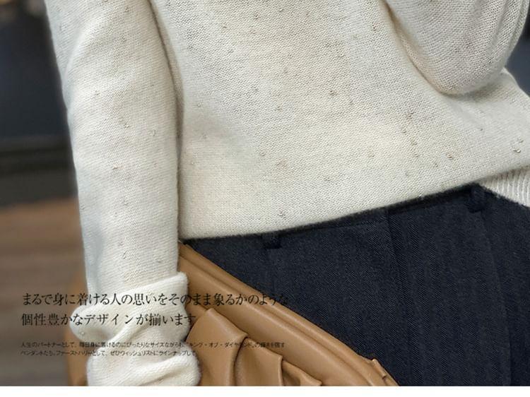 Mock Neck Melange Sweater Product Image