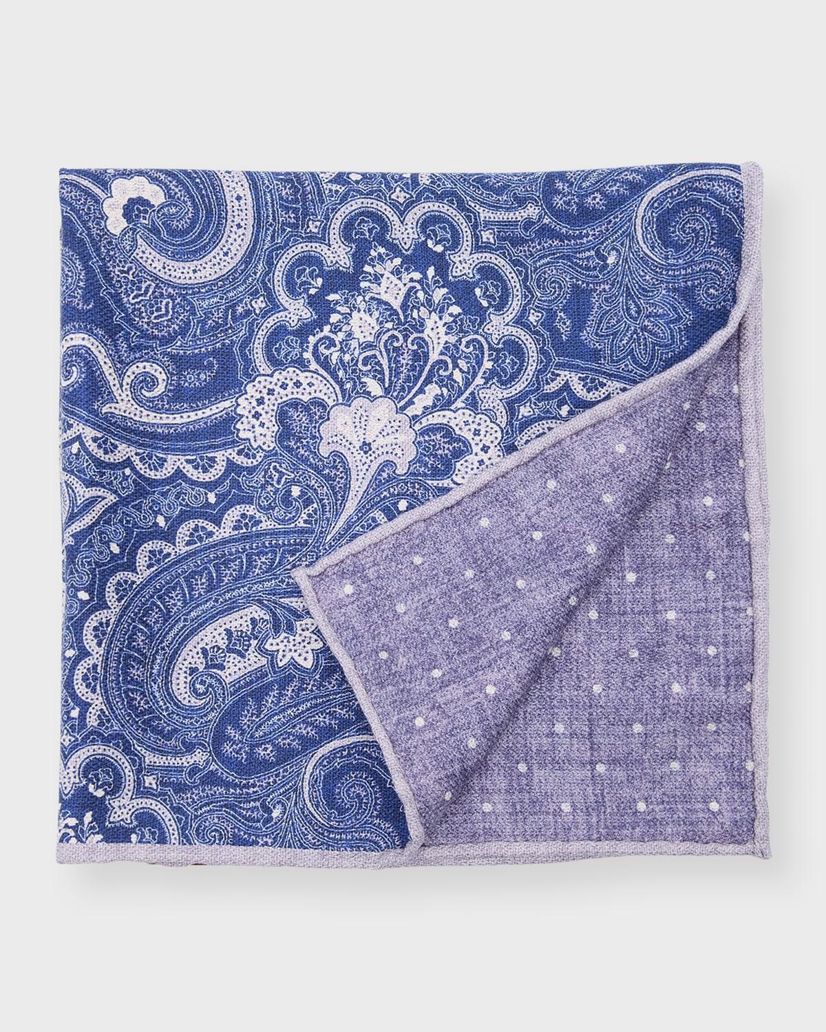 Mens Paisley-Print Silk Pocket Square Product Image