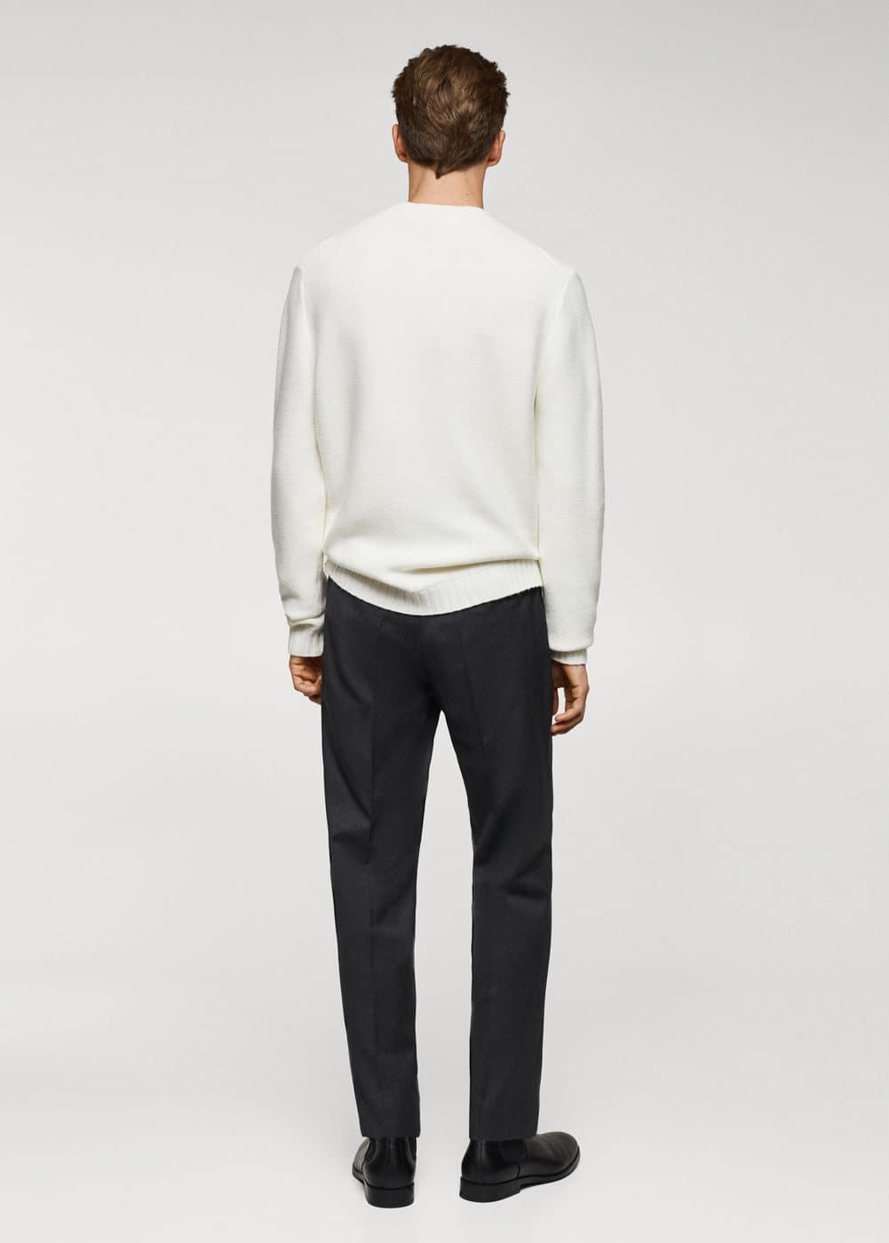 MANGO MAN - Knitted sweater with ribbed details off whiteMen Product Image