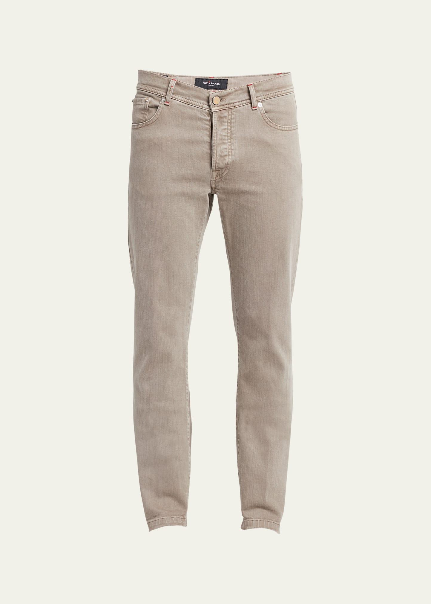 Mens Slim Fit Denim 5-Pocket Pants Product Image