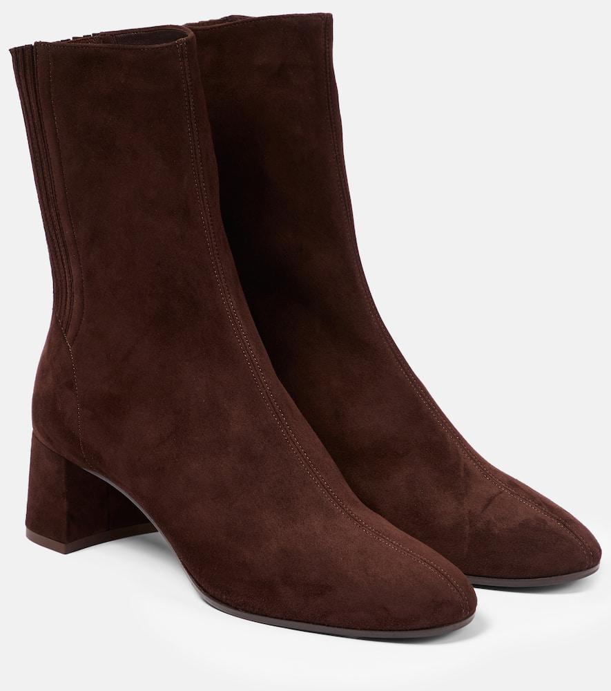 AQUAZZURA Saint Honore Suede Ankle Boots In Purple Product Image