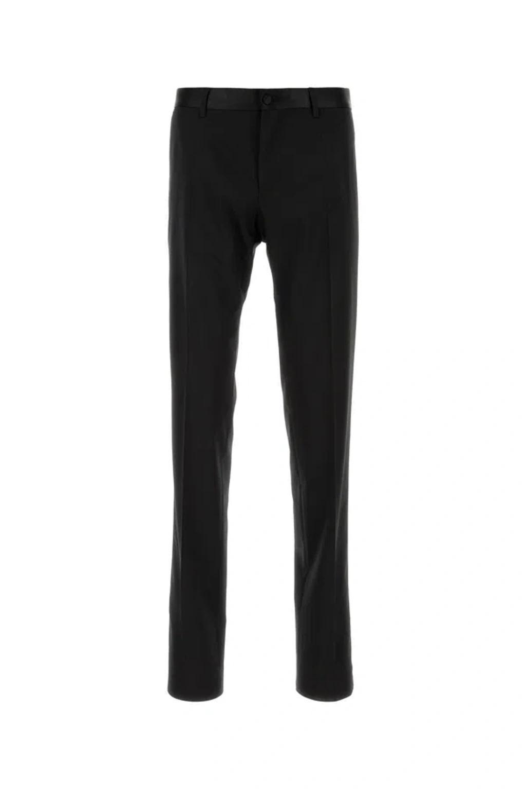 DOLCE & GABBANA Modern Black Stretch Wool Blend Pants Product Image