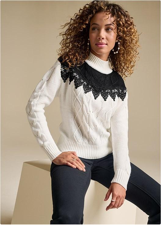 Lace Detail Sweater Product Image