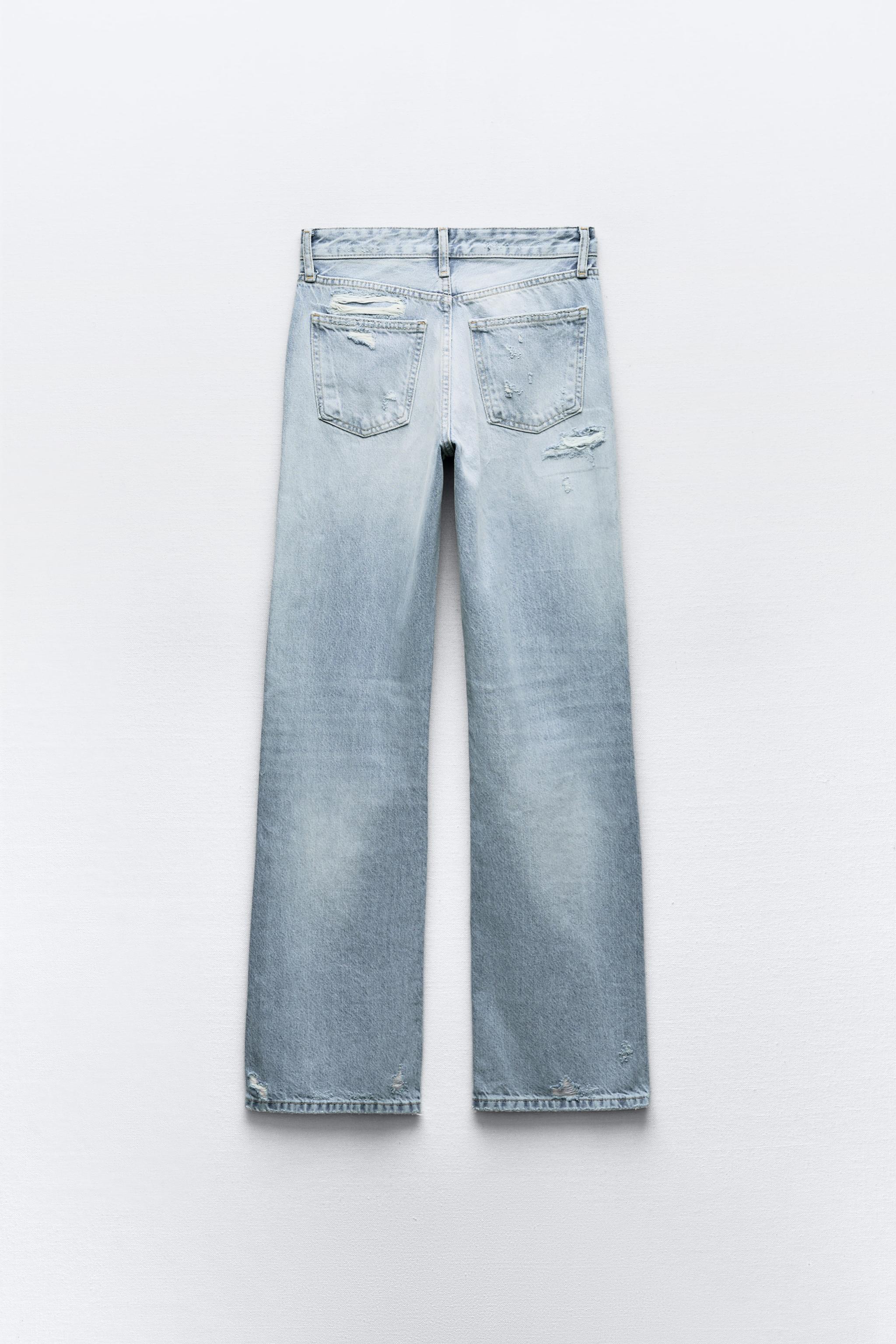 TRF MID-RISE WIDE LEG RIPPED JEANS Product Image