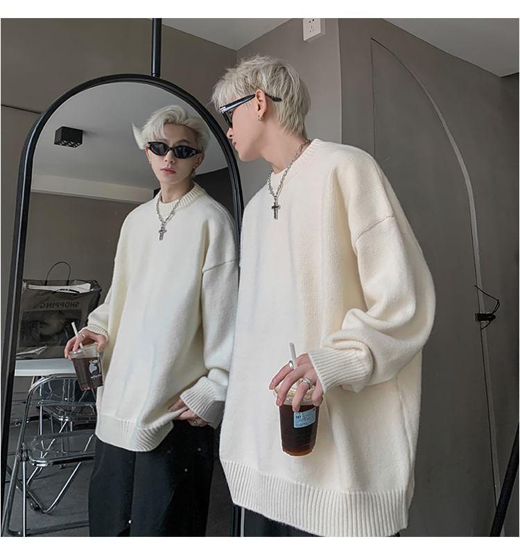 Crewneck Plain Sweater Product Image