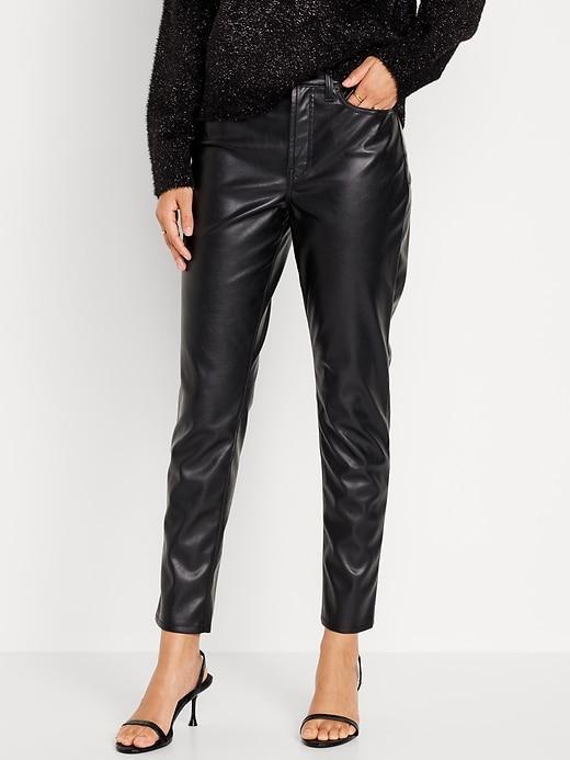 High-Waisted OG Straight Faux-Leather Ankle Pants Product Image