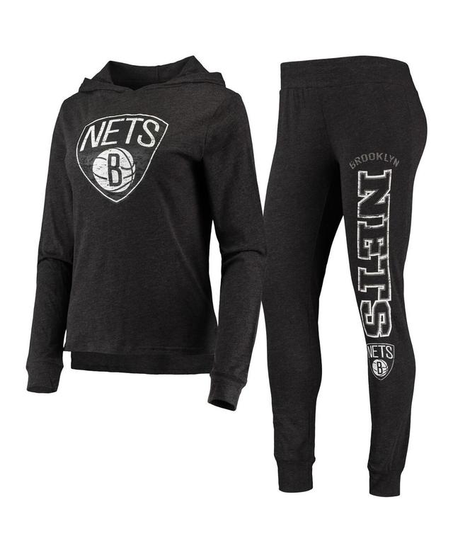 Womens Concepts Sport Black Brooklyn Nets Hoodie & Pants Sleep Set Product Image