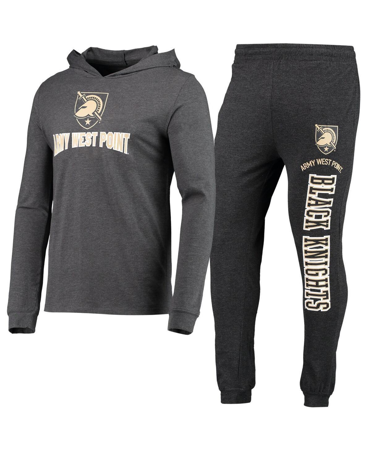 Mens Concepts Sport Black Army Black Knights Meter Long Sleeve Hoodie T-shirt and Jogger Pajama Set - Black Product Image