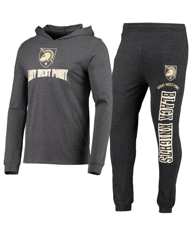 Mens Concepts Sport Black/Heather Charcoal Army Black Knights Meter Long Sleeve Hoodie T-Shirt & Jogger Pajama Set Product Image