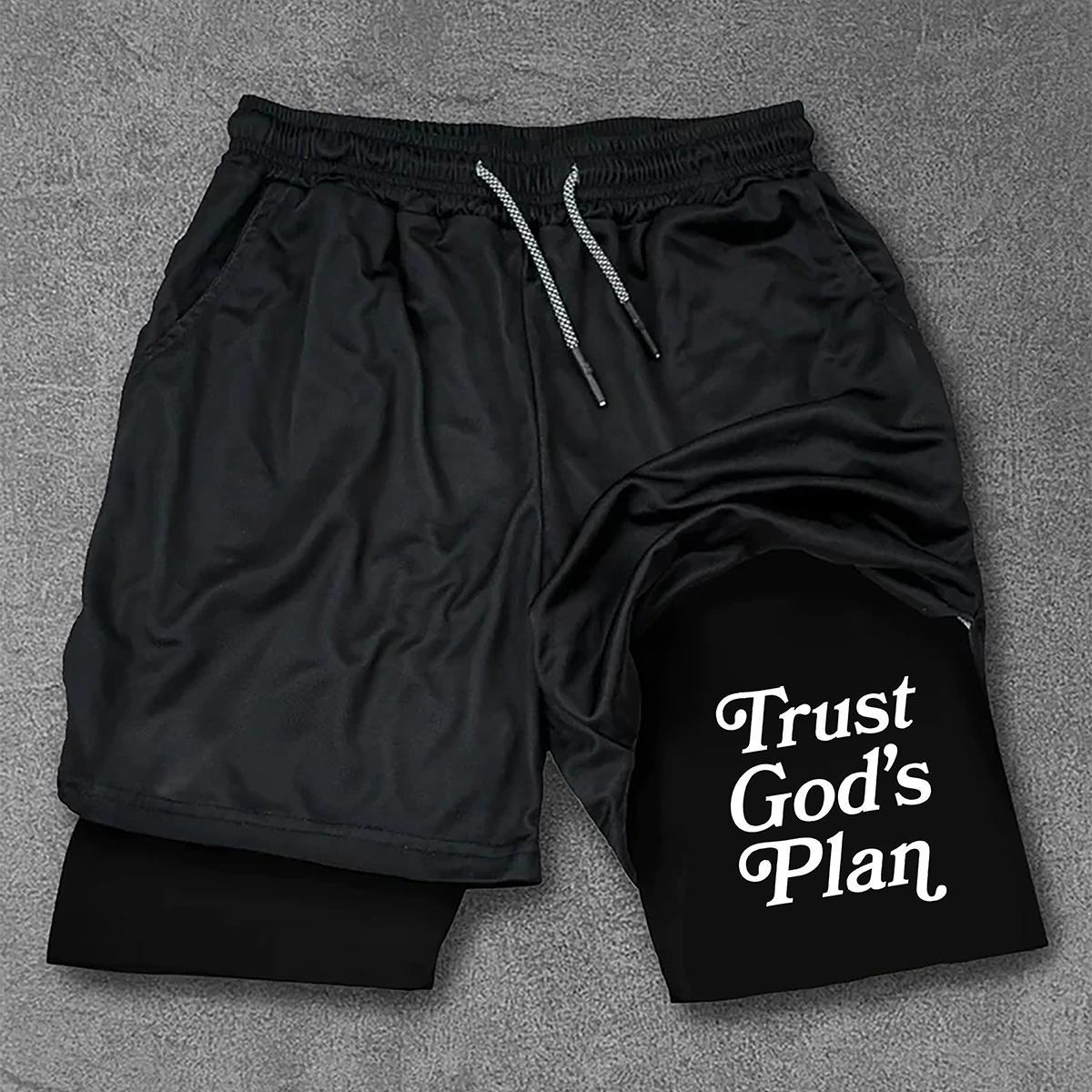 Sopula Men's Trust God's Plan Drawstring Double Layer Shorts Product Image