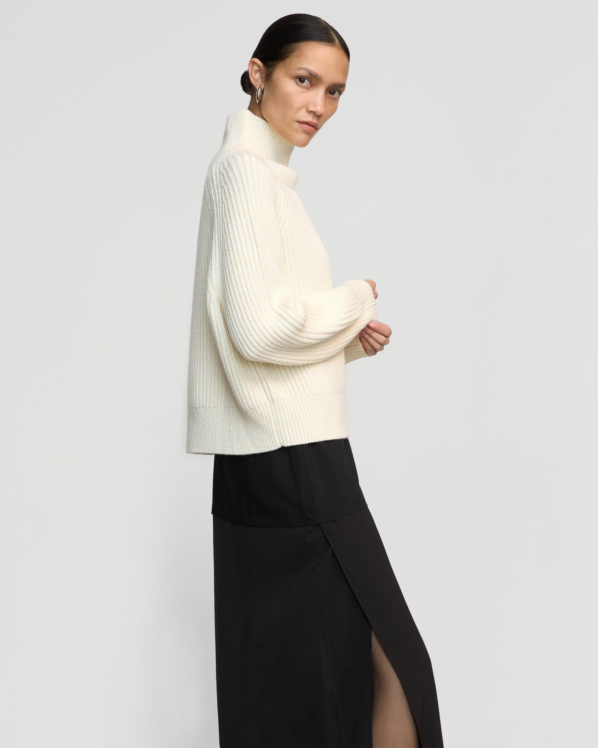 Hadeel Organic Cotton-Wool Mock-Neck Sweater Product Image