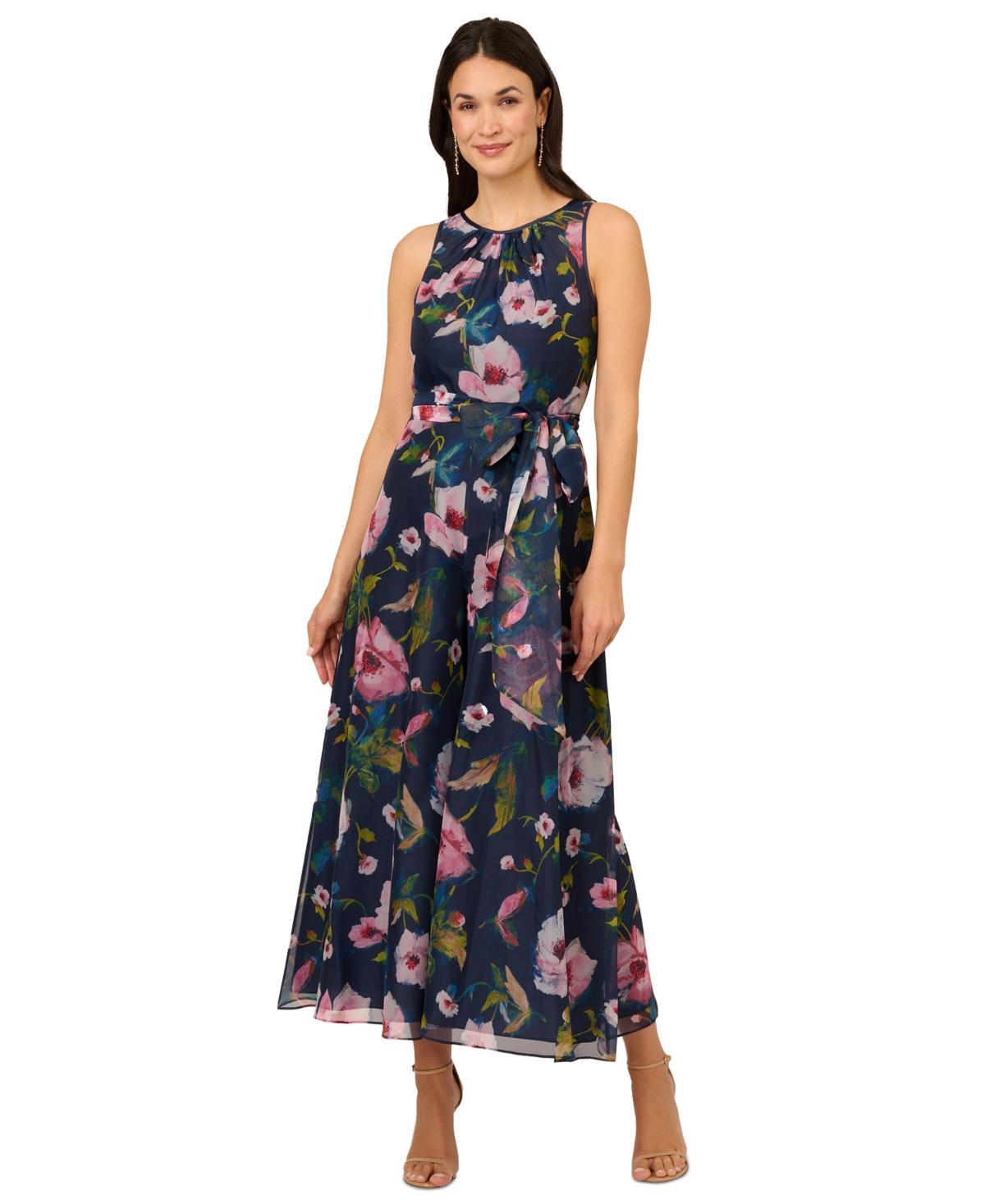 Women's Floral Skirt-Overlay Jumpsuit Product Image