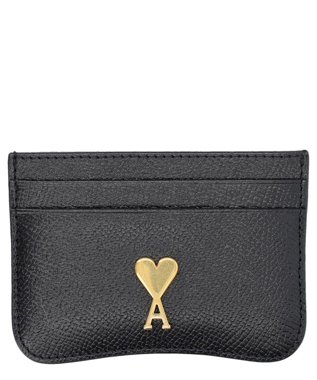 Logo-plaque Leather Card Holder In Black Product Image