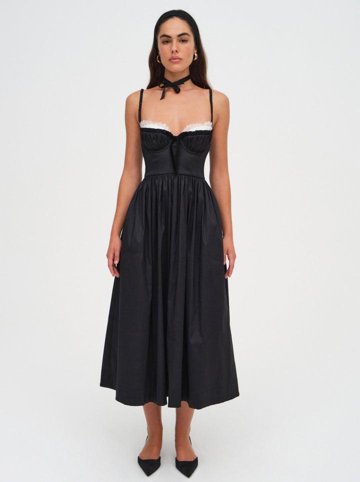 Doris Midi Dress — Black Product Image