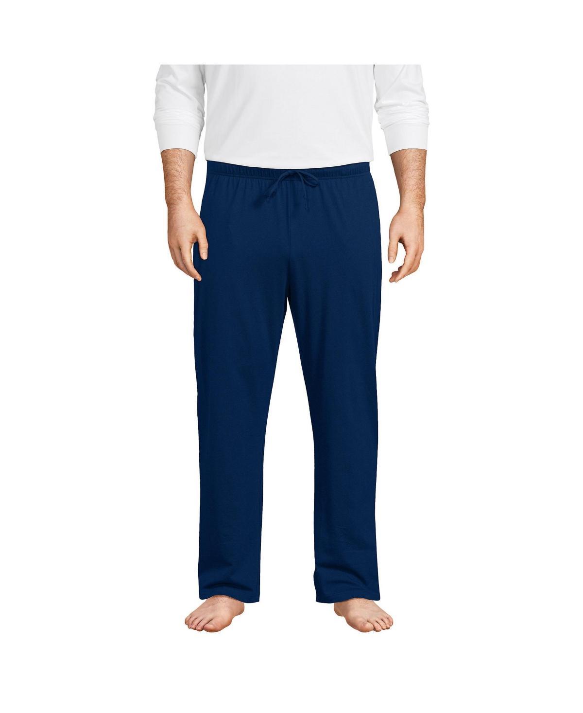 Big & Tall Lands End Knit Jersey Sleep Pants, Mens Dark Blue Product Image