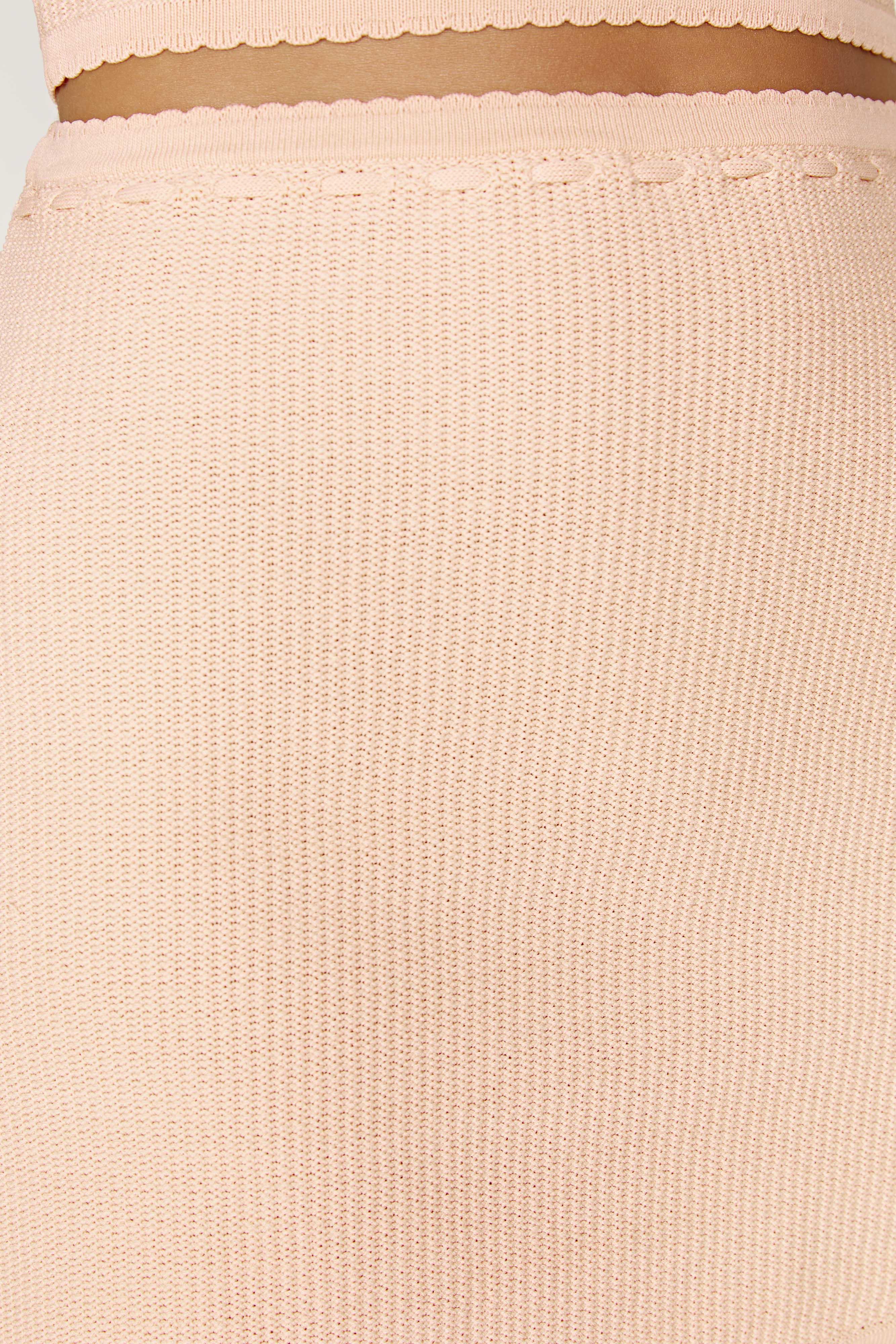 Kyra Waffle Mini Skirt - Apricot Product Image