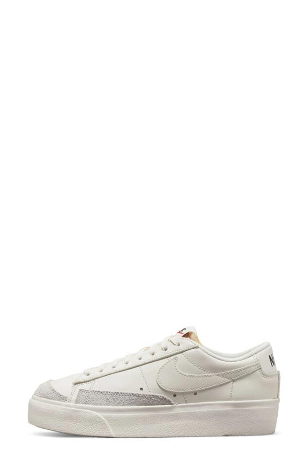 NIKE Blazer Platform Low Sneakers In Triple White In Sail/sail/black Product Image