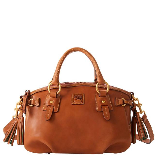 Dooney & Bourke Womens Florentine Medium Mail Leather Satchel Bag in Natural Product Image