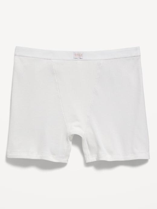 High-Waisted Ribbed Boyshort Briefs -- 3-inch inseam Product Image