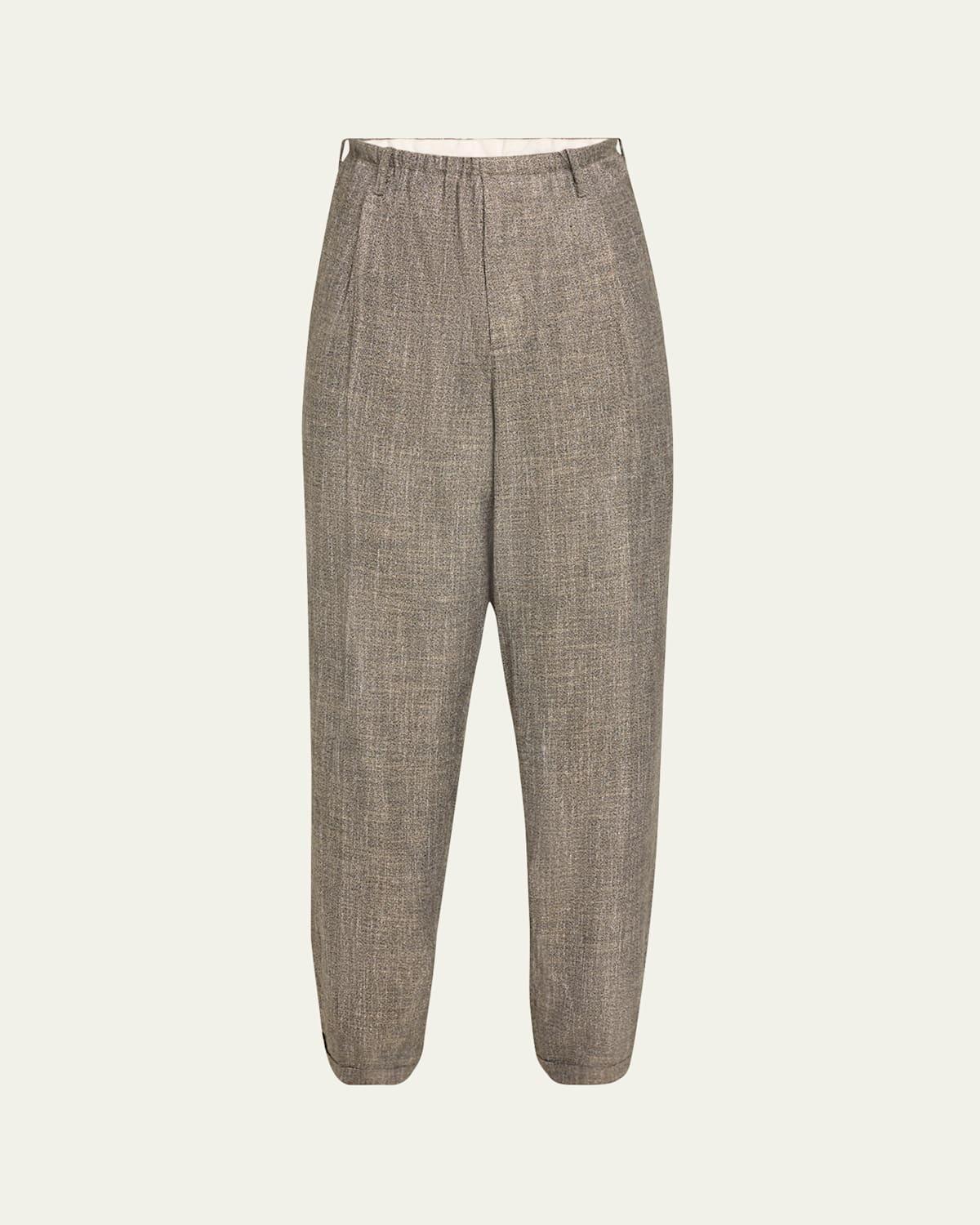 Mens Heathered Pleated Wool Pants Product Image