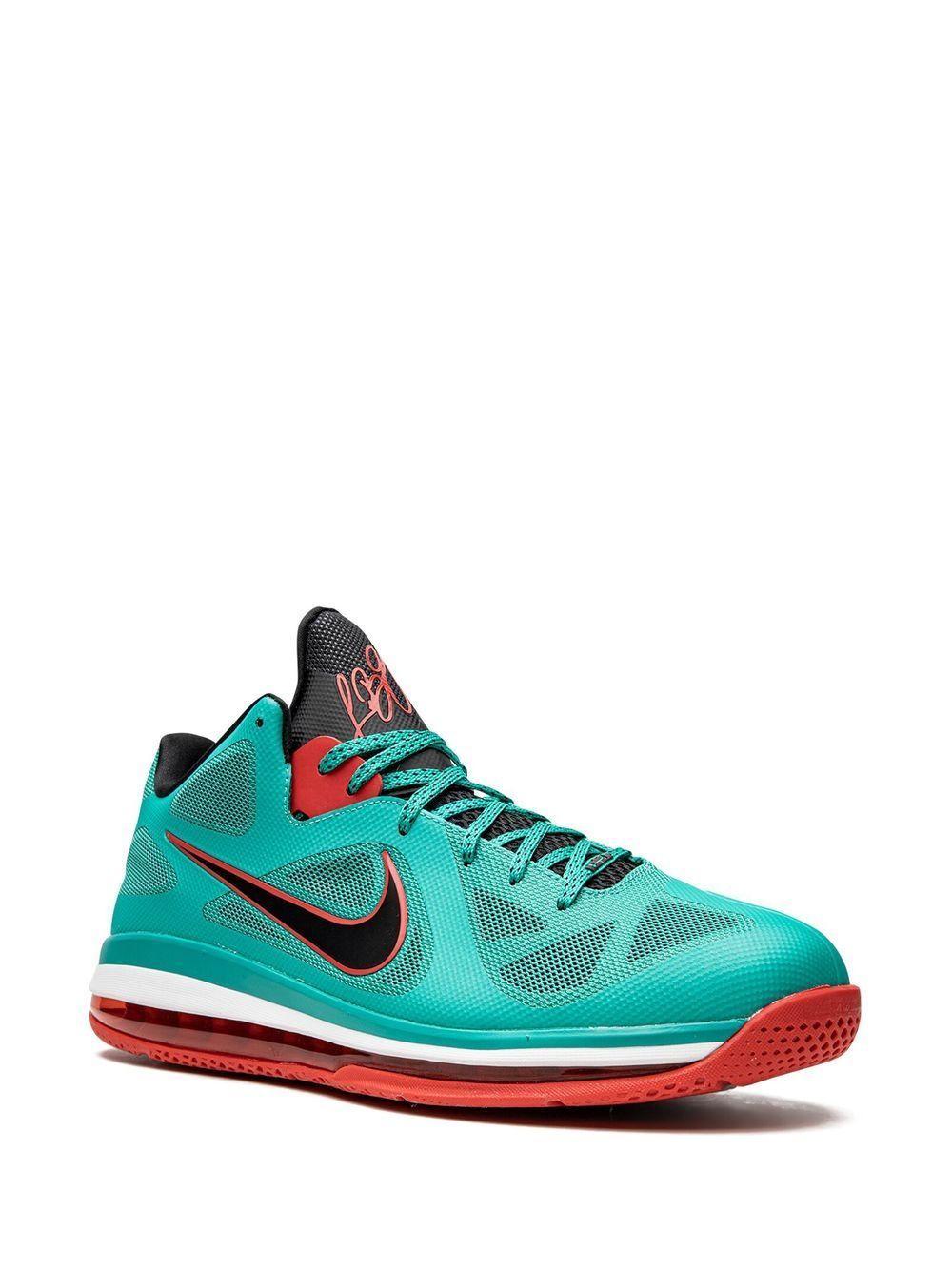 NIKE Lebron 9 Low "reverse Liverpool" Sneakers In New Green/black-action Red-white Product Image