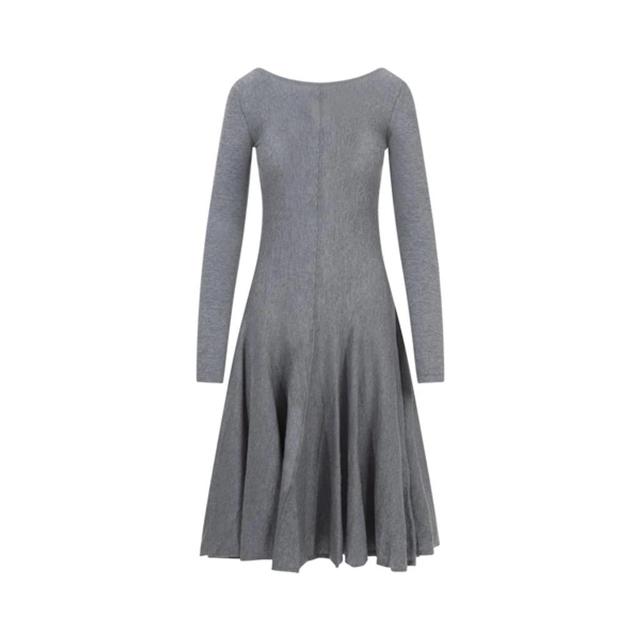 Dany Long Sleeve Wool Midi Dress In Grey Product Image