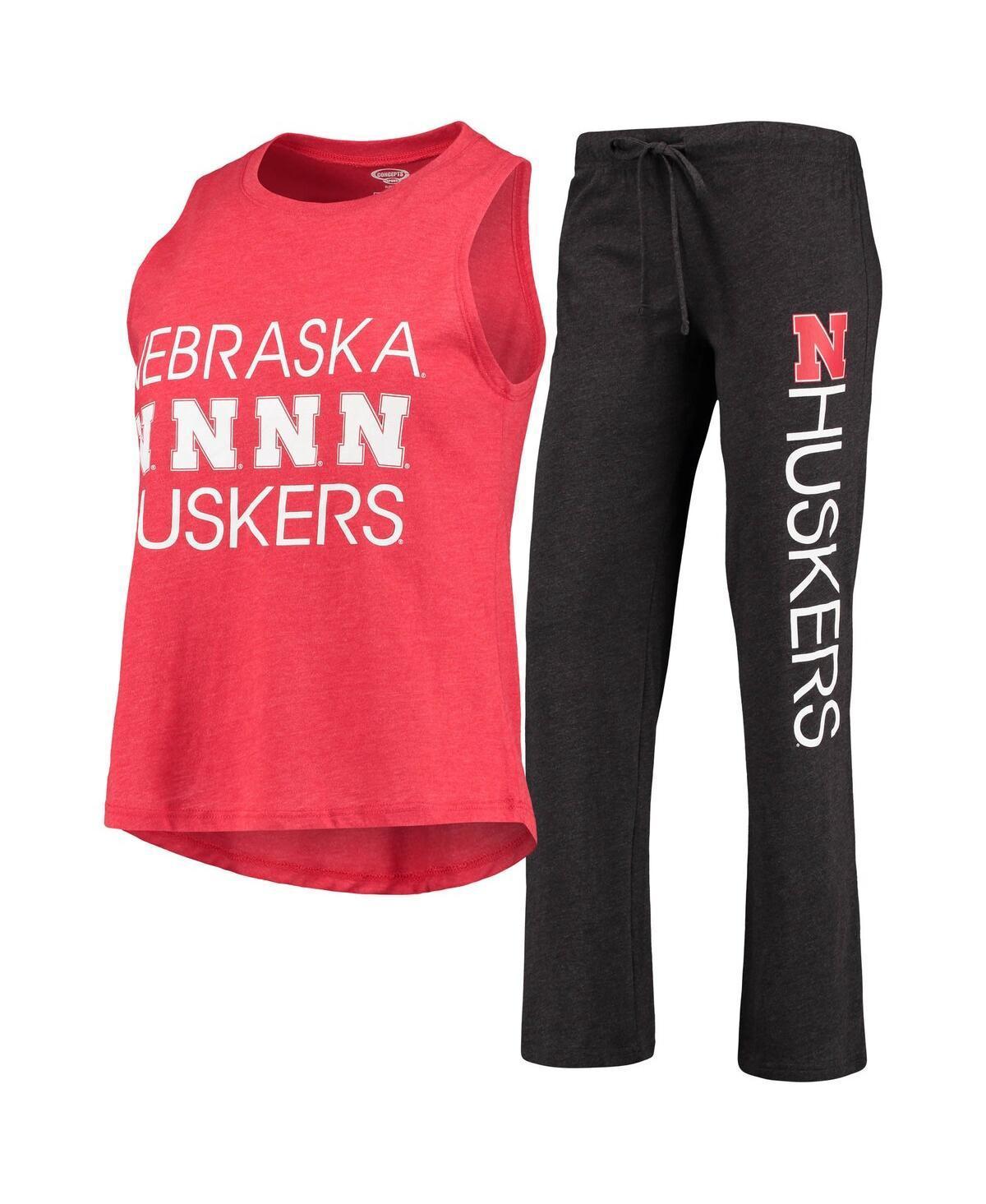 Womens Scarlet Nebraska Huskers Team Tank Top and Pants Sleep Set - Scarlet Product Image