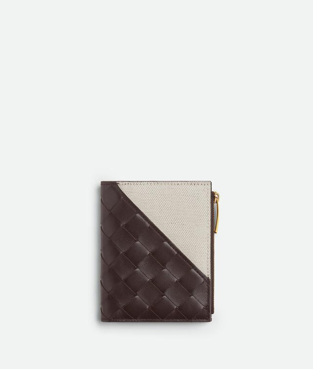 Women's Intrecciato Diagonal Small Bi-Fold Wallet in Fondant/natural Product Image