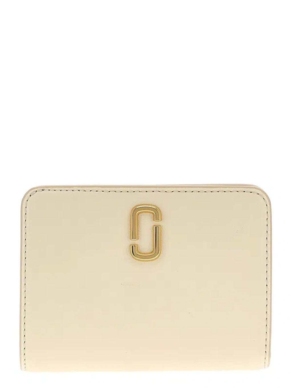 The J Marc Mini Compact Wallet In White Product Image