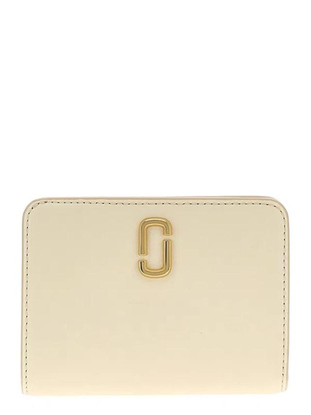 The J Marc Mini Compact Wallet In White Product Image