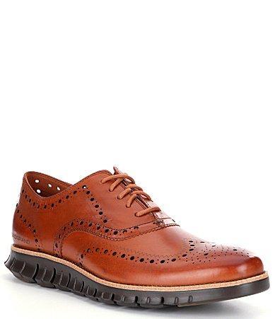 Cole Haan Mens ZERGRAND Leather Wingtip Brogue Oxfords Product Image