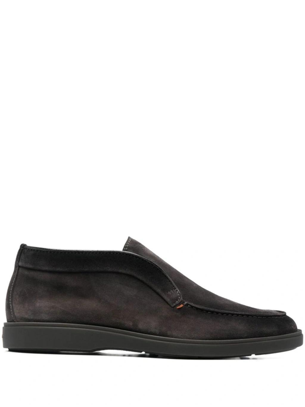 SANTONI Slip-on Suede Boots In Grey Product Image