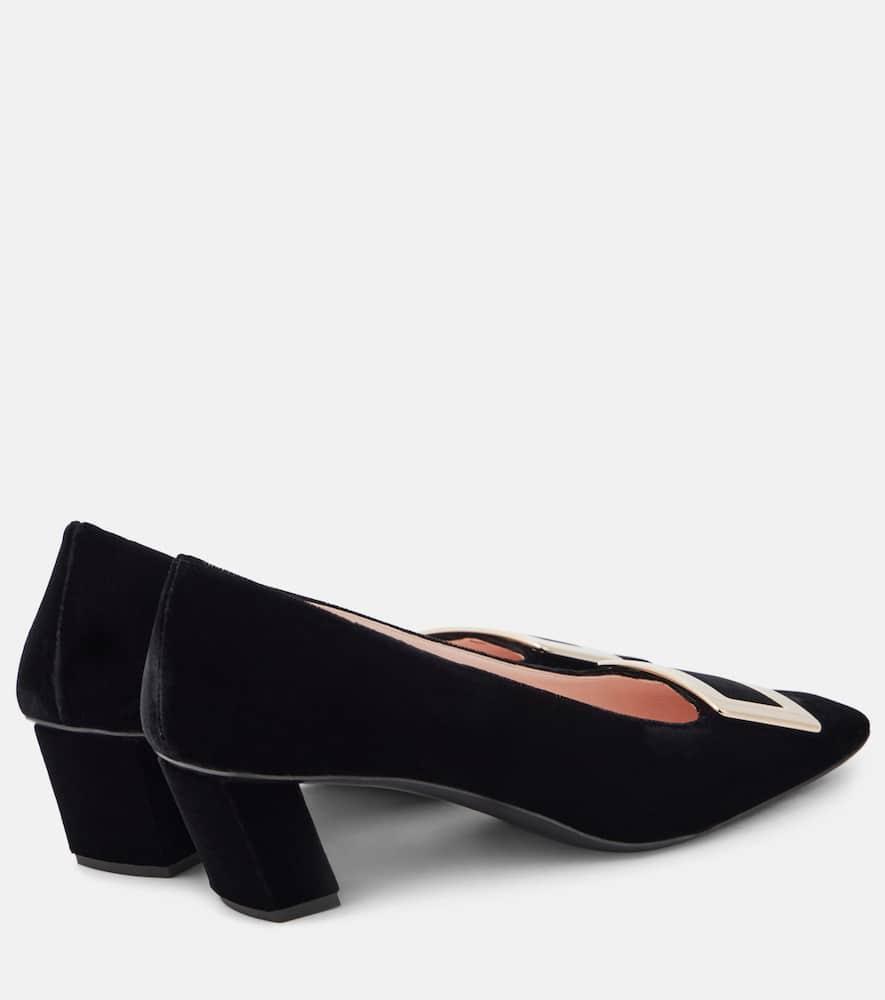 ROGER VIVIER Belle Vivier Granite Buckle Pumps Black Product Image