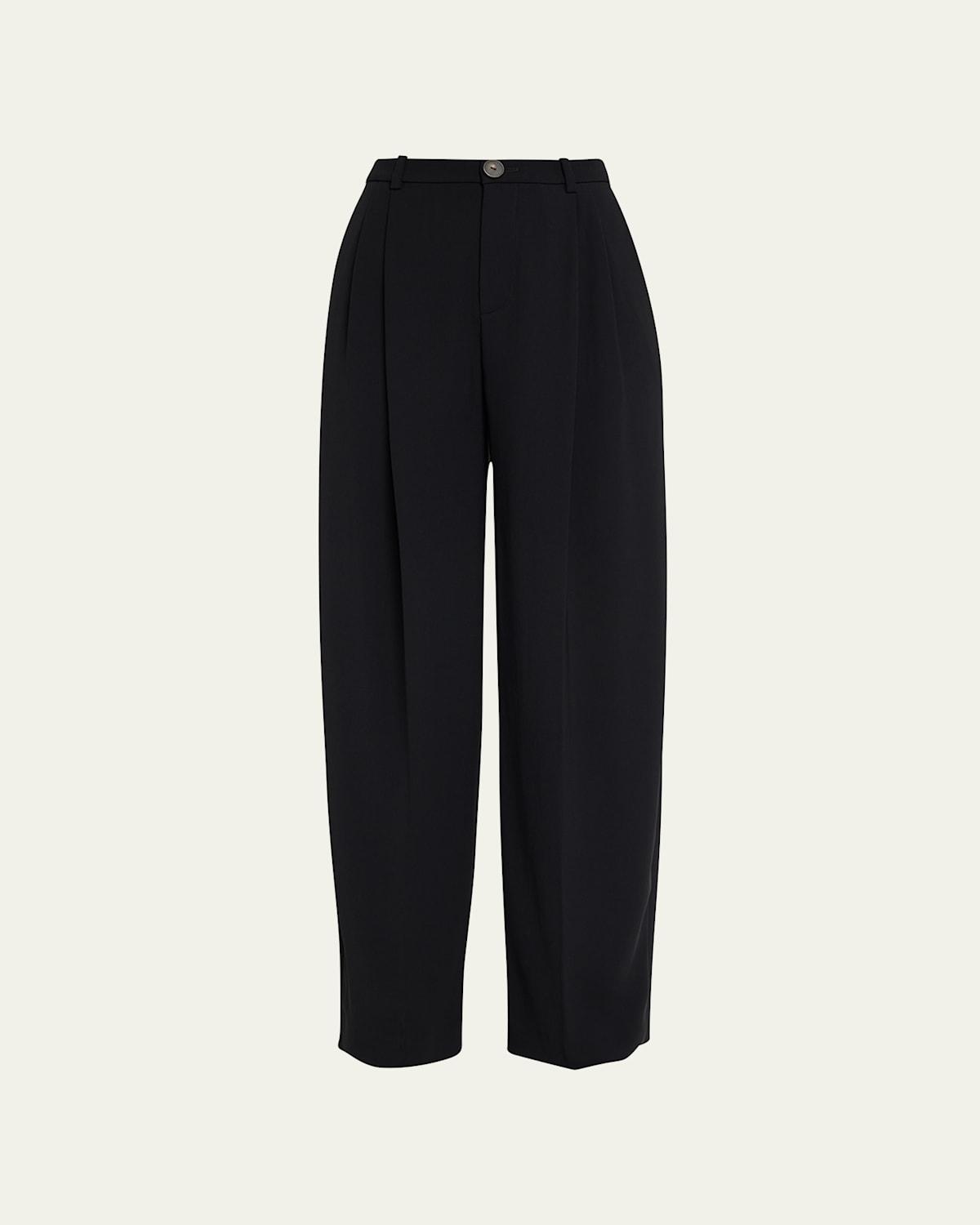 Drop-Waist Pleated Crepe Trousers product image