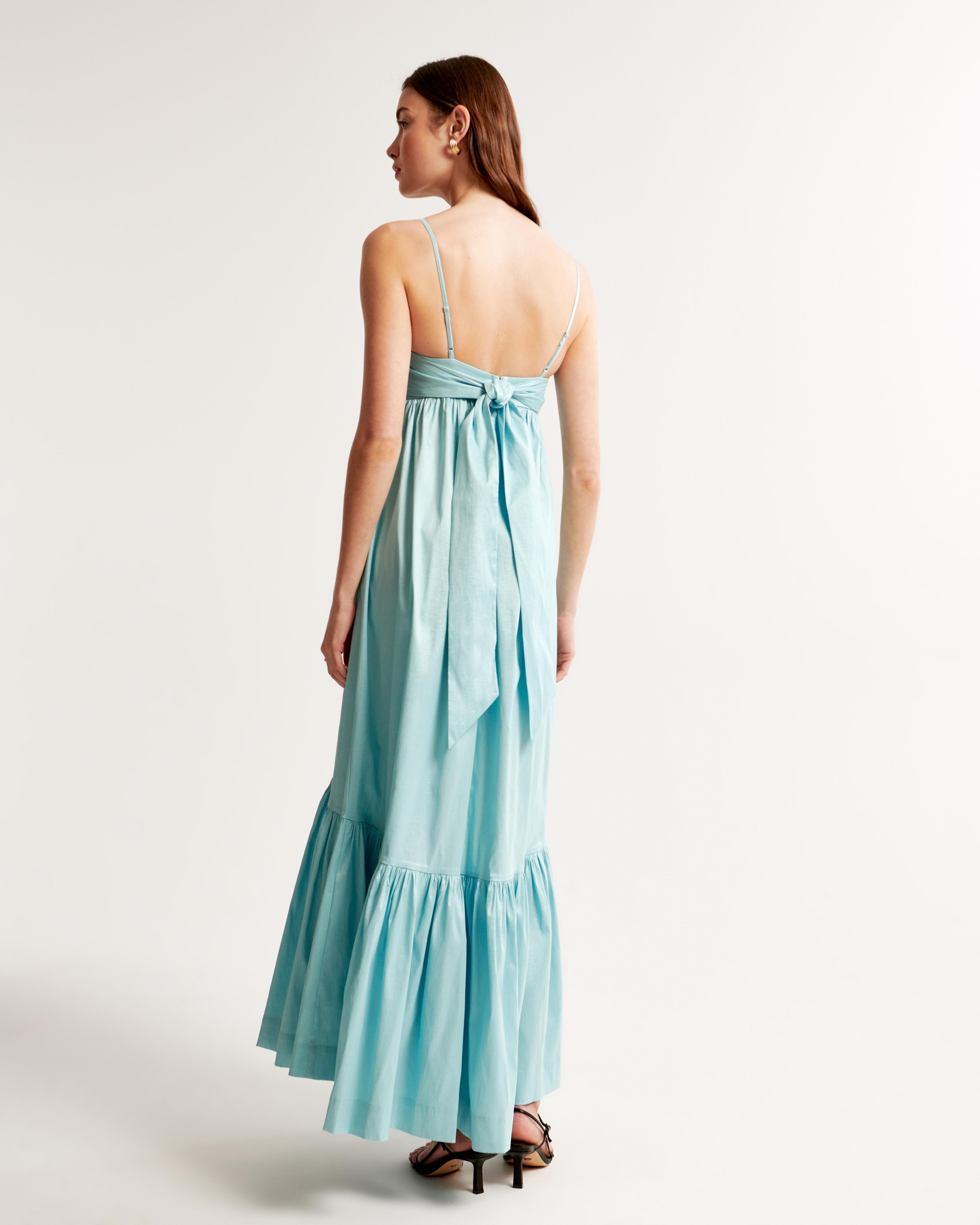 Drama Bow-Back Taffeta Maxi Dress Product Image