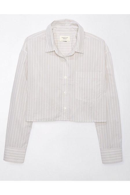 AE Cropped Perfect Button-Up Shirt Women's Product Image