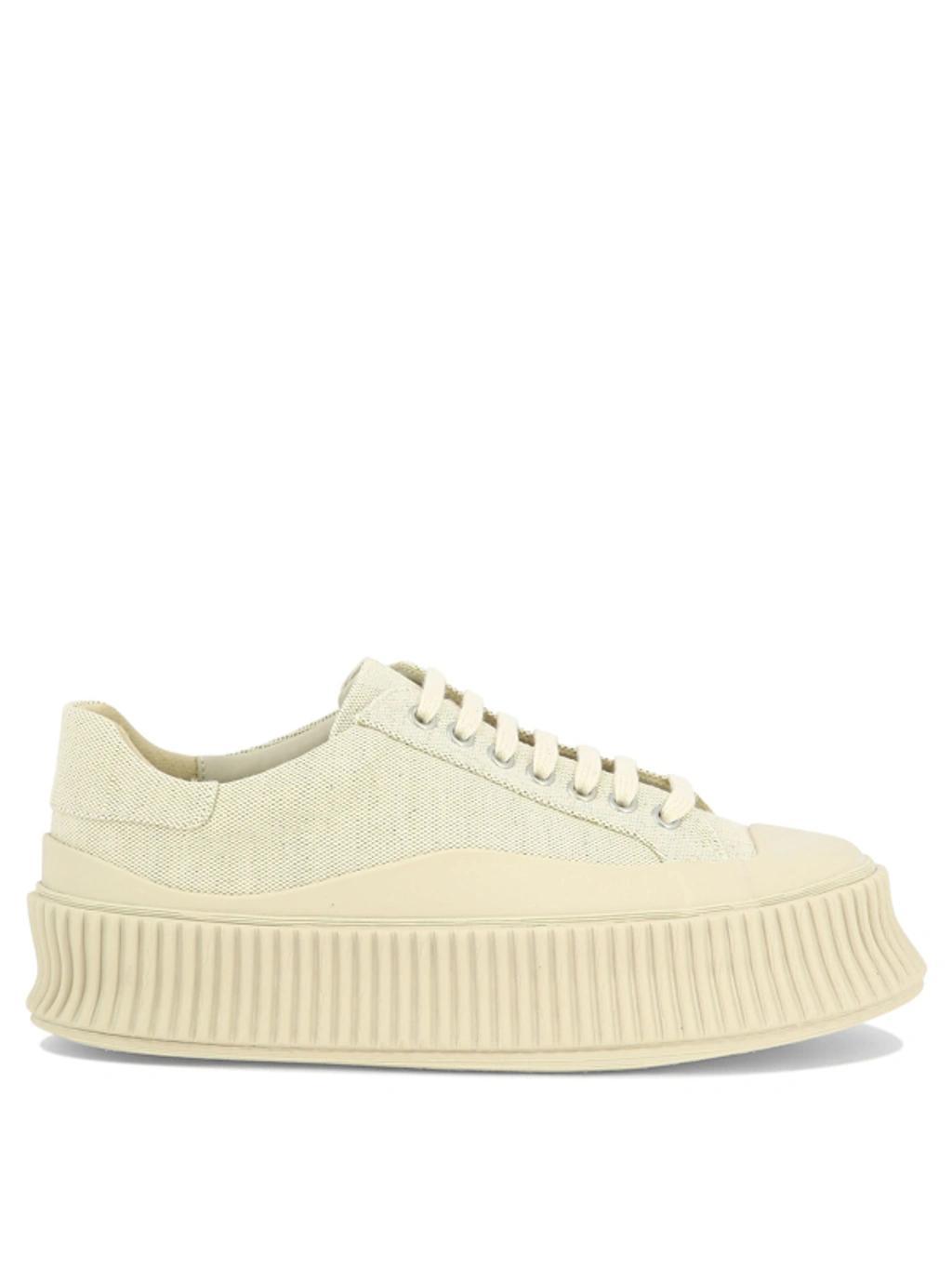 Beige Lace-up Sneakers For Women By Product Image