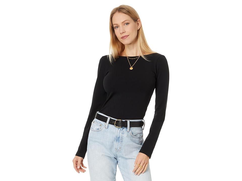 Madewell Long Sleeve Ballet Back Tee (Jet ) Women's Clothing Product Image