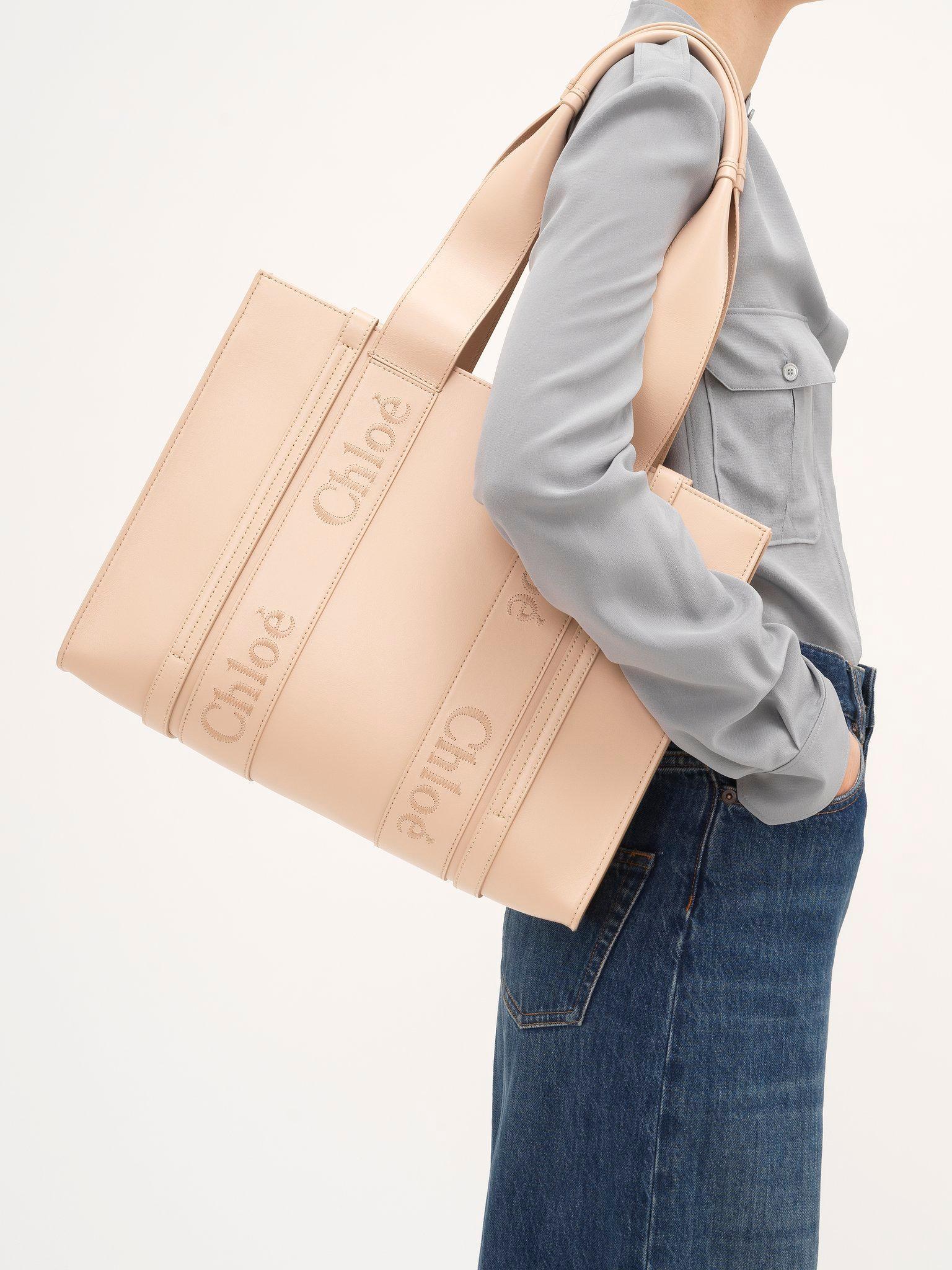 Woody tote bag in soft leather Product Image