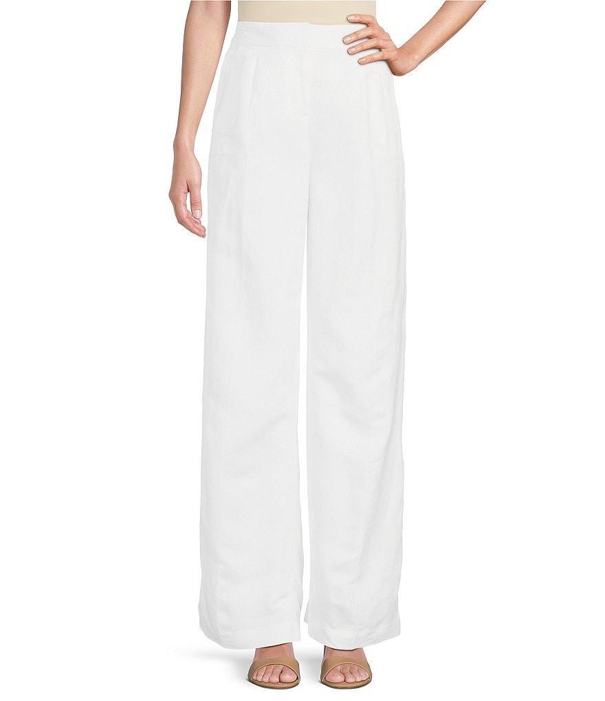 Calvin Klein Linen Blend Wide Leg Pants Product Image