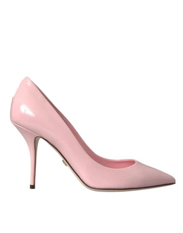 DOLCE & GABBANA Light Pink Patent Leather Pumps Heels Shoes Product Image