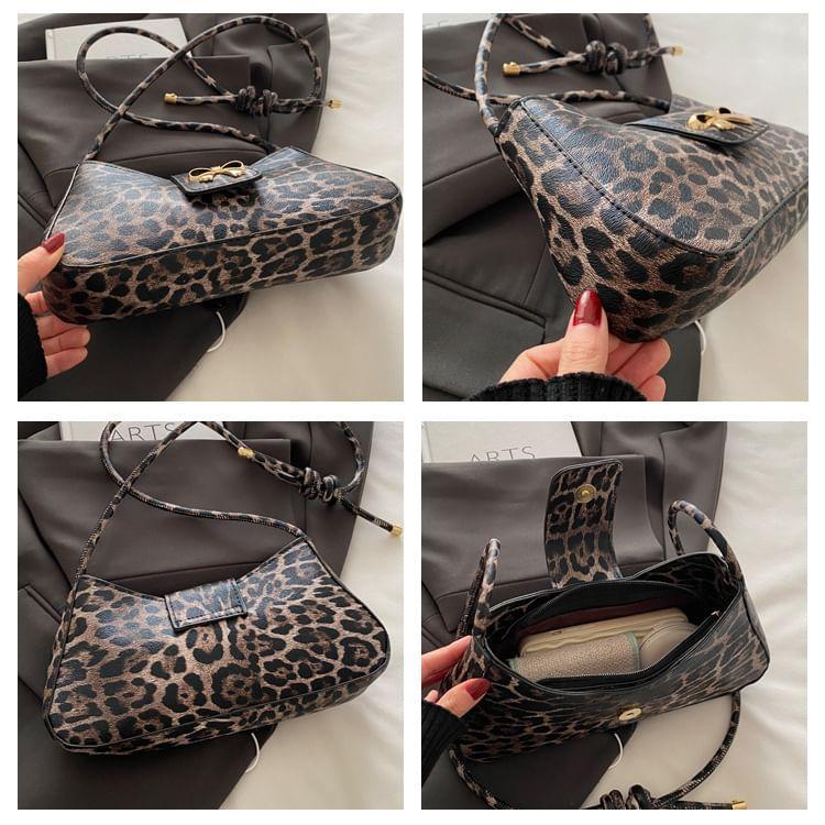 Leopard Patterned Bow Shoulder Bag Product Image