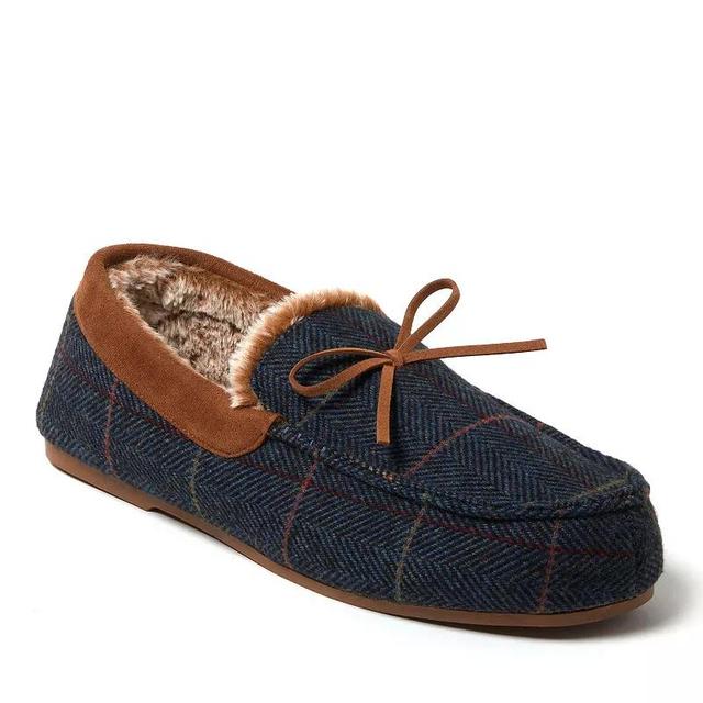 Dearfoams Atlas Mens Plaid Driving Moccasins Blue Product Image