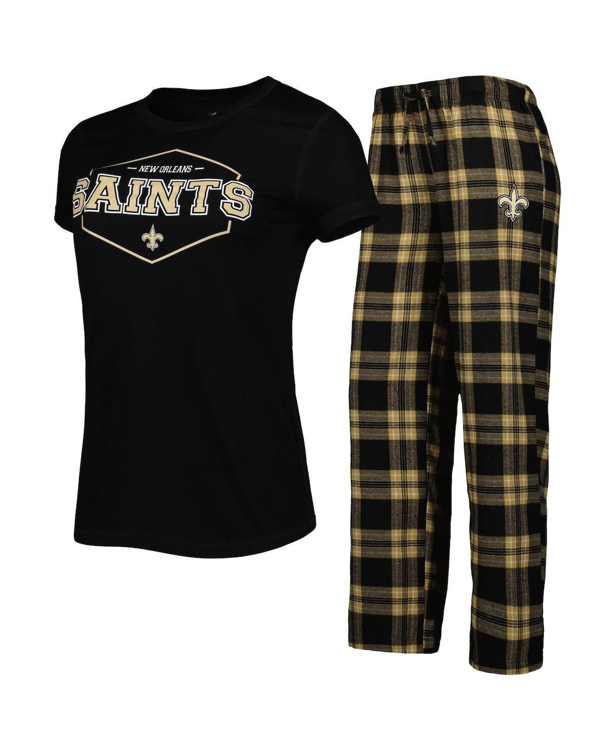 Womens Concepts Sport /Gold New Orleans Saints Badge T-Shirt & Pants Sleep Set Product Image