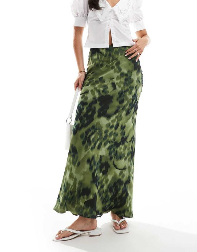 ASOS DESIGN chiffon maxi skirt print in smudge animal Product Image