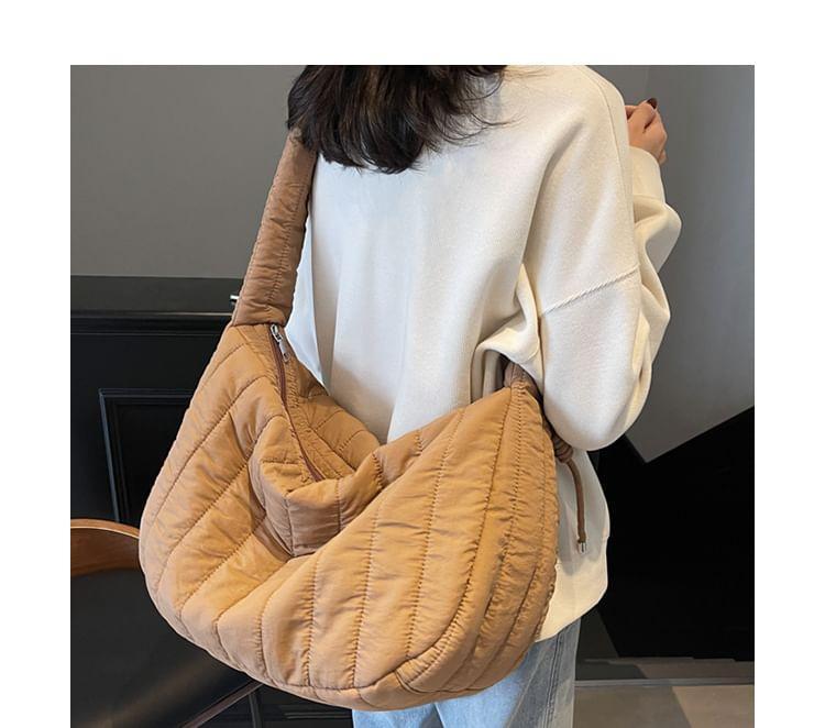 Plain Quilted Fabric Crossbody Bag Product Image