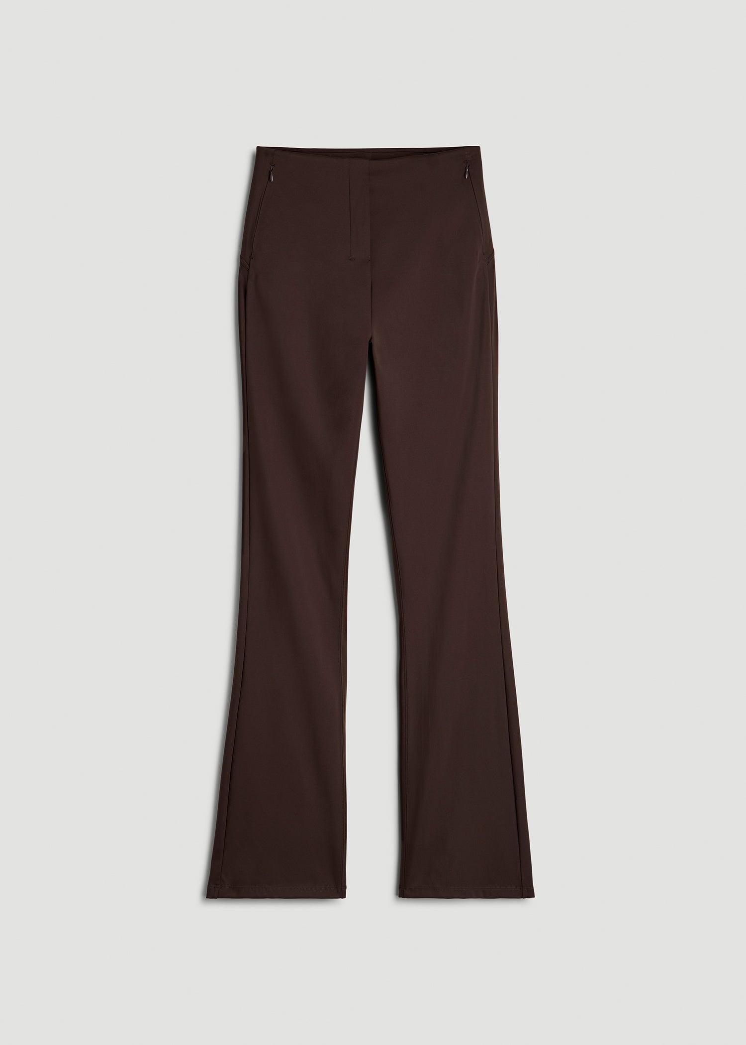 High Rise Pull On Mini Flare Pant for Tall Women in Espresso Product Image