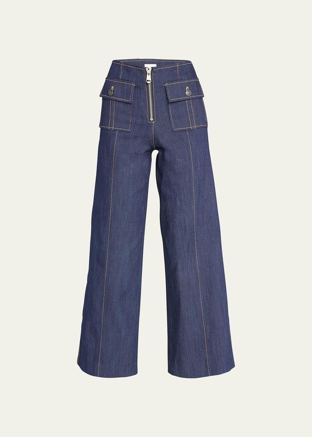 Cinq  Sept Azure Crop Wide Leg Jeans Product Image