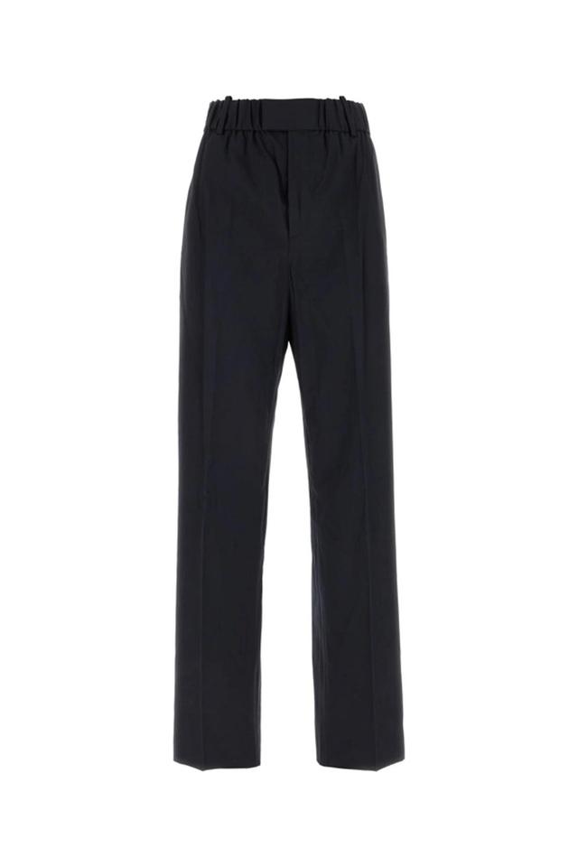 Cotton-blend Wide-leg Pants In Grey Product Image