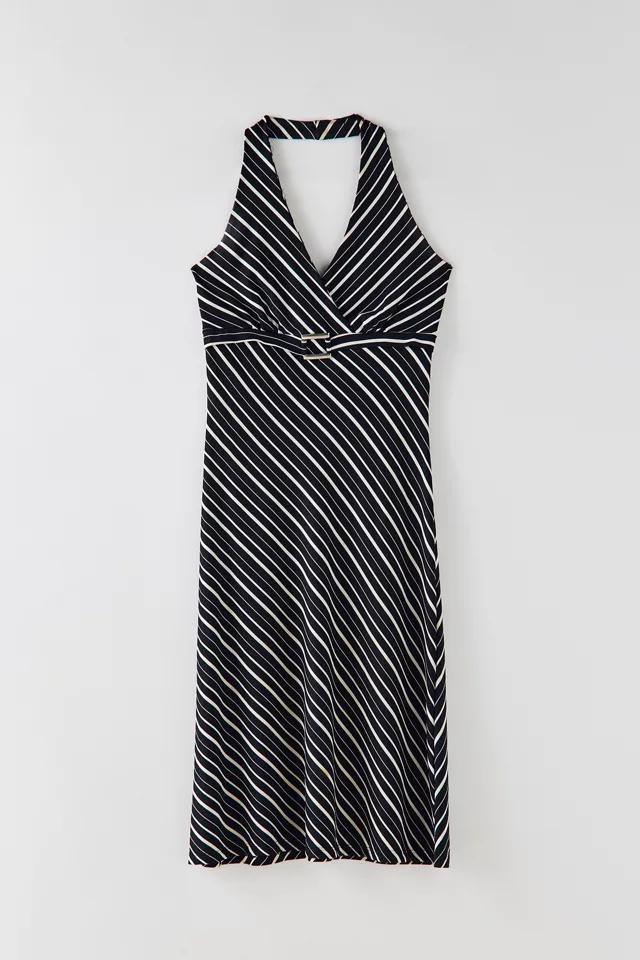 Vintage Stripe Halter Mini Dress Product Image